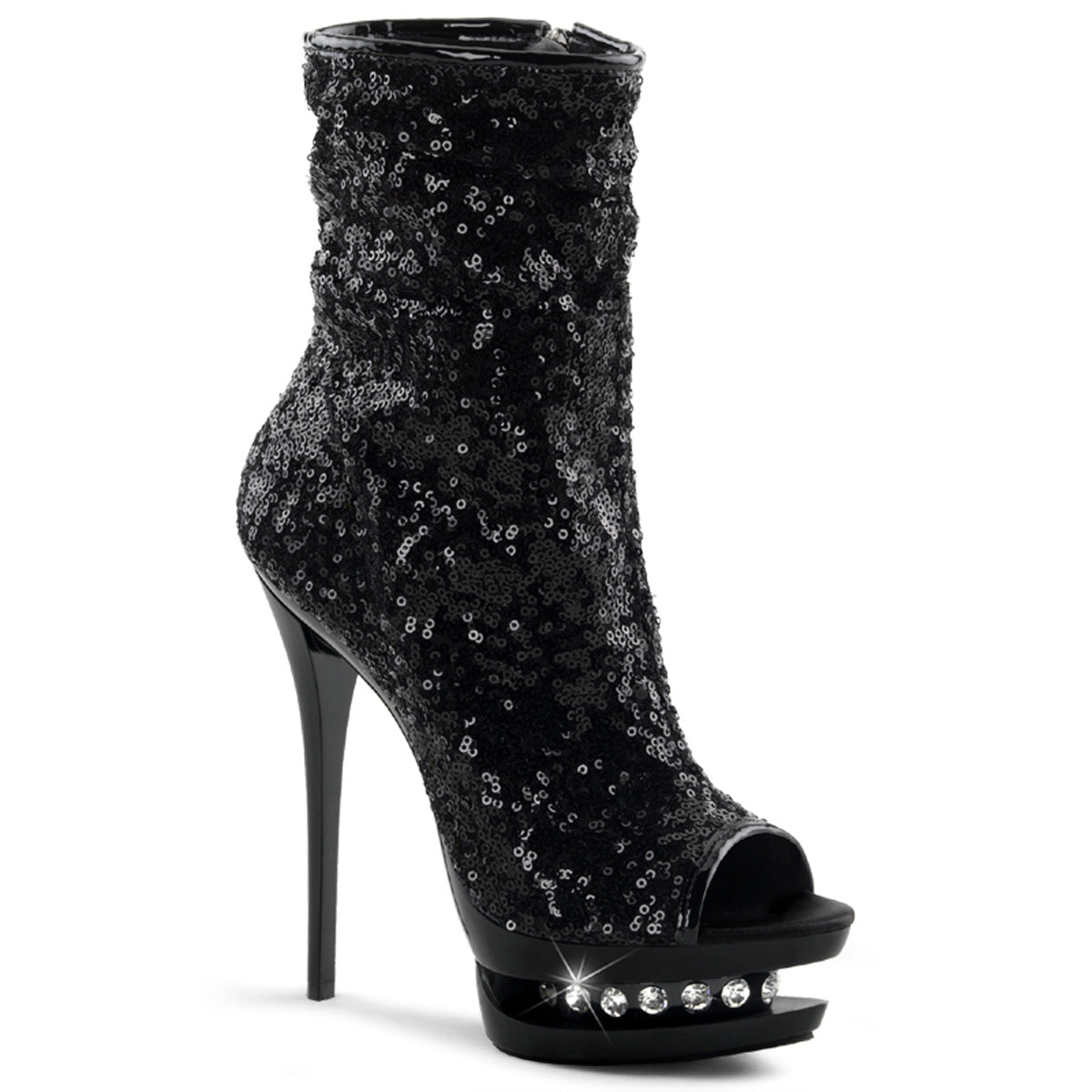 【PLEASER】BLONDIE-R-1008 シューズ Blk Sequins/Blk【取寄】