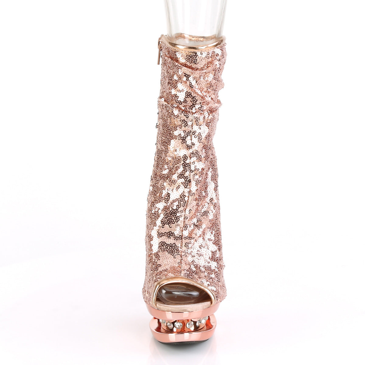 【PLEASER】BLONDIE-R-1008 シューズ Rose Gold Sequins/Rose Gold Chrome【取寄】