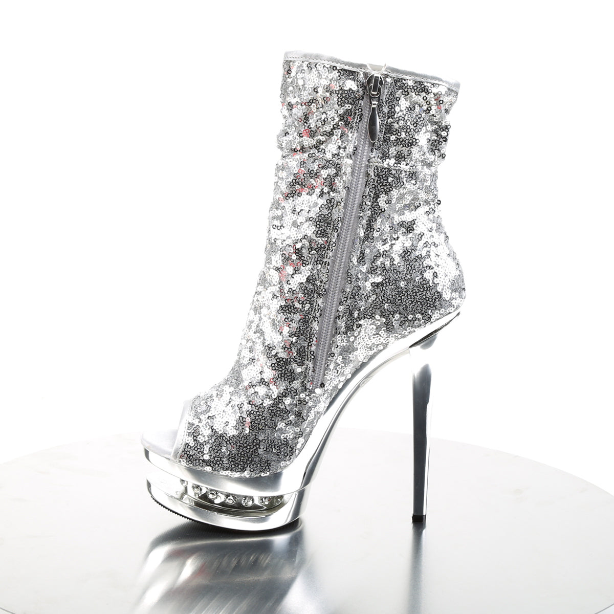 【PLEASER】BLONDIE-R-1008 シューズ Slv Sequins/Slv Chrome【取寄】