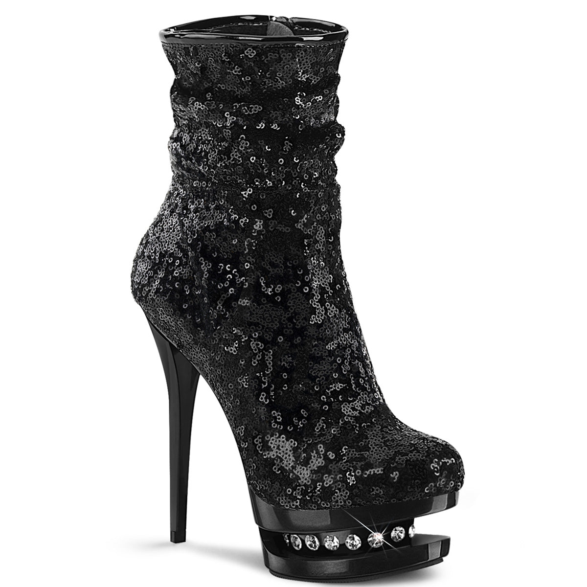 【PLEASER】BLONDIE-R-1009 シューズ Blk Sequins/Blk【取寄】