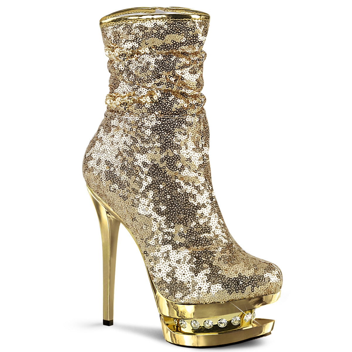 【PLEASER】BLONDIE-R-1009 シューズ Gold Sequins/Gold Chrome【取寄】