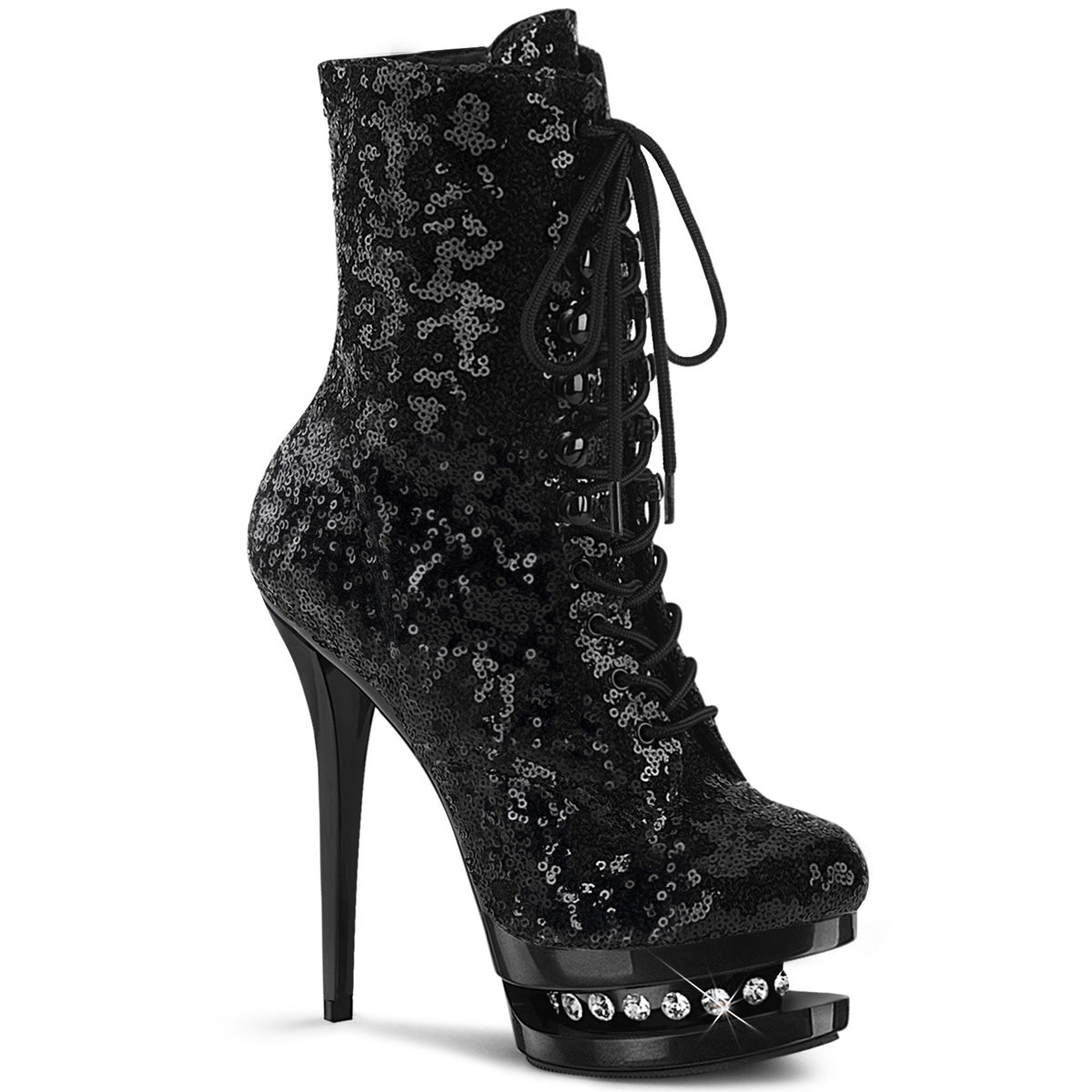 【PLEASER】BLONDIE-R-1020 シューズ Blk Sequins/Blk【取寄】