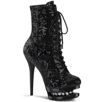 【PLEASER】BLONDIE-R-1020 シューズ Blk Sequins/Blk【取寄】