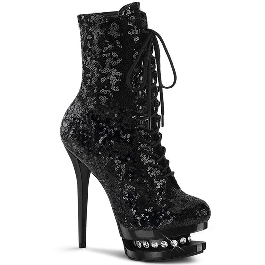 【PLEASER】BLONDIE-R-1020 プラットフォームシューズ Blk Sequins/Blk【取寄】