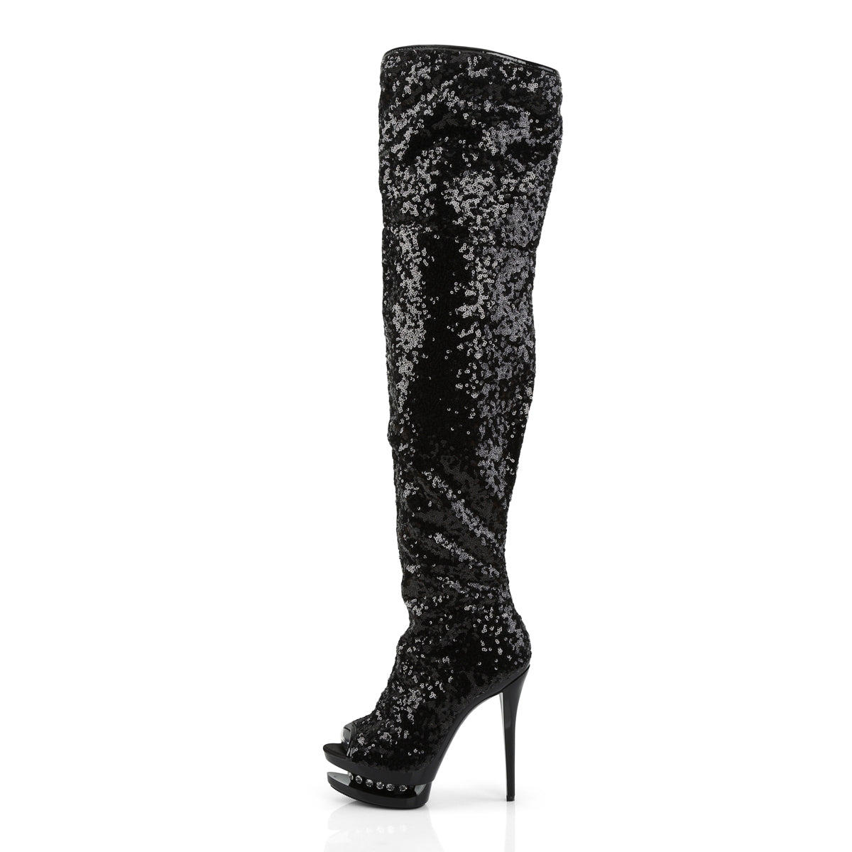 【PLEASER】BLONDIE-R-3011 シューズ Blk Sequins/Blk【取寄】