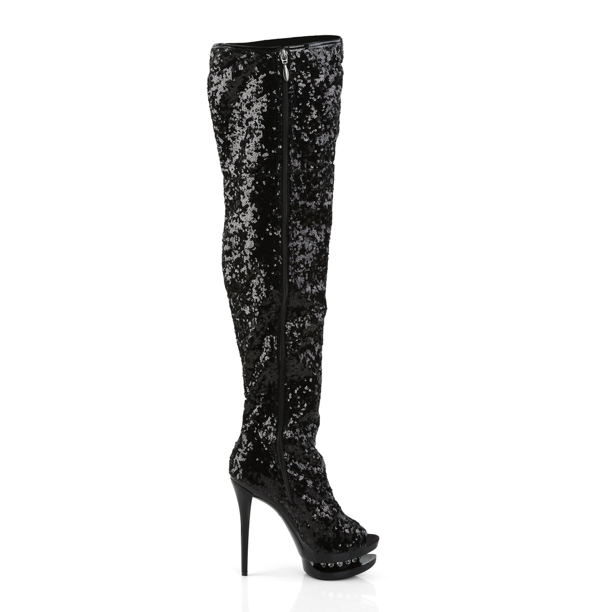 【PLEASER】BLONDIE-R-3011 シューズ Blk Sequins/Blk【取寄】