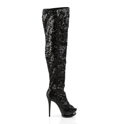 【PLEASER】BLONDIE-R-3011 シューズ Blk Sequins/Blk【取寄】