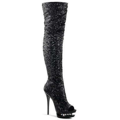 【PLEASER】BLONDIE-R-3011 シューズ Blk Sequins/Blk【取寄】