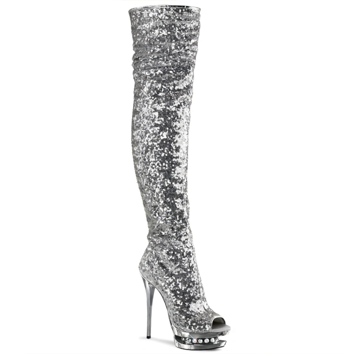 【PLEASER】BLONDIE-R-3011 シューズ Slv Sequins/Slv Chrome【取寄】