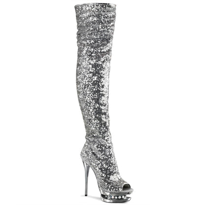 【PLEASER】BLONDIE-R-3011 シューズ Slv Sequins/Slv Chrome【取寄】