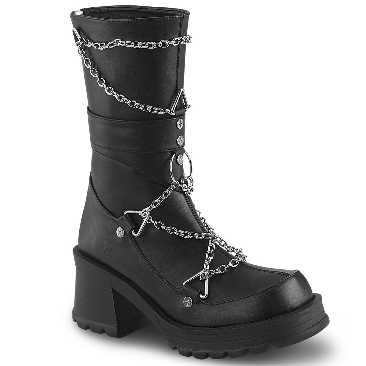 【DEMONIA】BRATTY-120 ミドルブーツ Blk Vegan Leather【取寄】