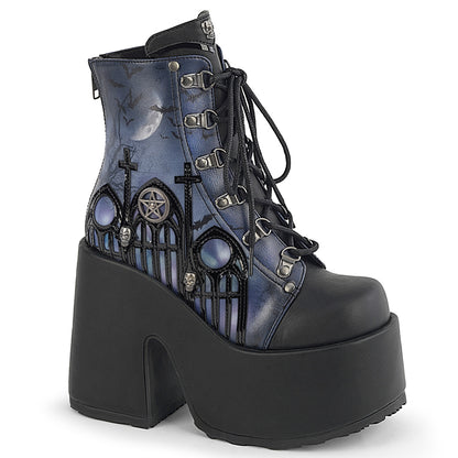 【DEMONIA】CAMEL-203-PT アンクルブーツ Blk Vegan Leather【取寄】