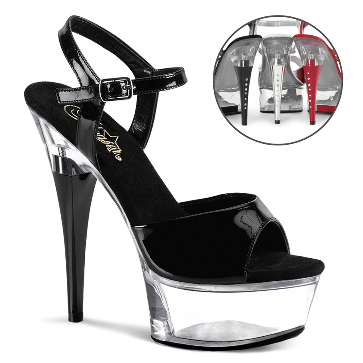 【PLEASER】CAPTIVA-609 シューズ Blk Pat/Clr【取寄】