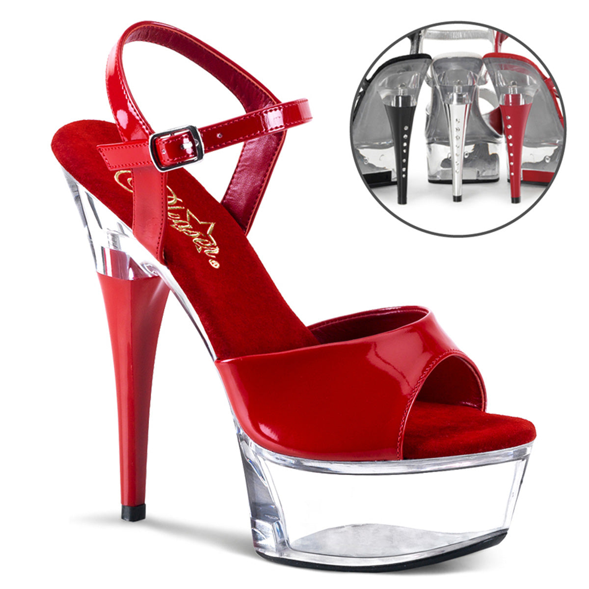 【PLEASER】CAPTIVA-609 シューズ Red Pat/Clr【取寄】