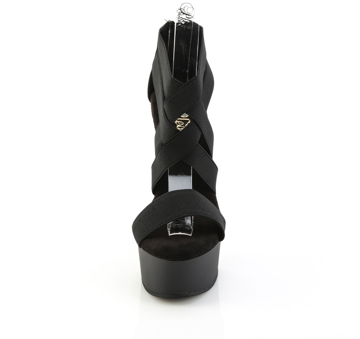 【PLEASER】CAPTIVA-669 シューズ Blk Elastic Band-Faux Leather/Blk Matte【取寄】