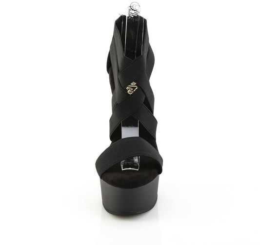 【PLEASER】CAPTIVA-669 プラットフォームシューズ Blk Elastic Band-Faux Leather/Blk Matte【取寄】