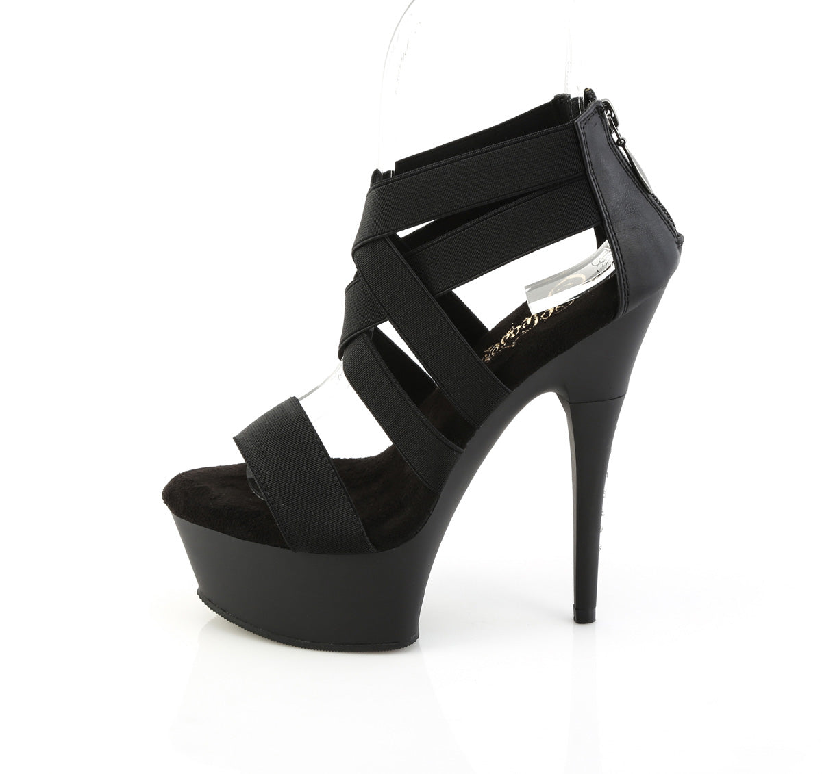 【PLEASER】CAPTIVA-669 シューズ Blk Elastic Band-Faux Leather/Blk Matte【取寄】