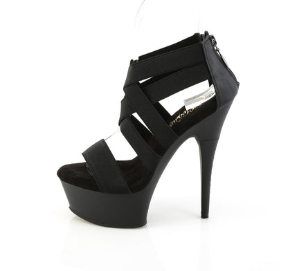 【PLEASER】CAPTIVA-669 シューズ Blk Elastic Band-Faux Leather/Blk Matte【取寄】