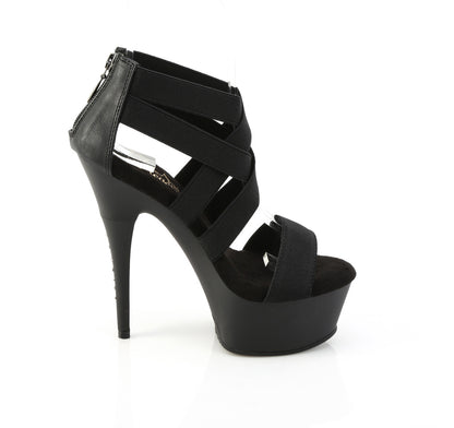 【PLEASER】CAPTIVA-669 シューズ Blk Elastic Band-Faux Leather/Blk Matte【取寄】