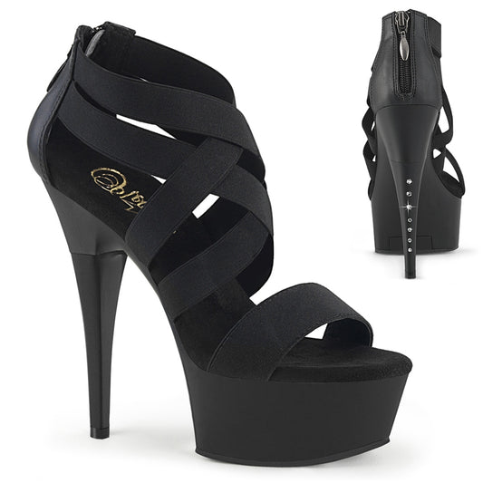 【PLEASER】CAPTIVA-669 プラットフォームシューズ Blk Elastic Band-Faux Leather/Blk Matte【取寄】