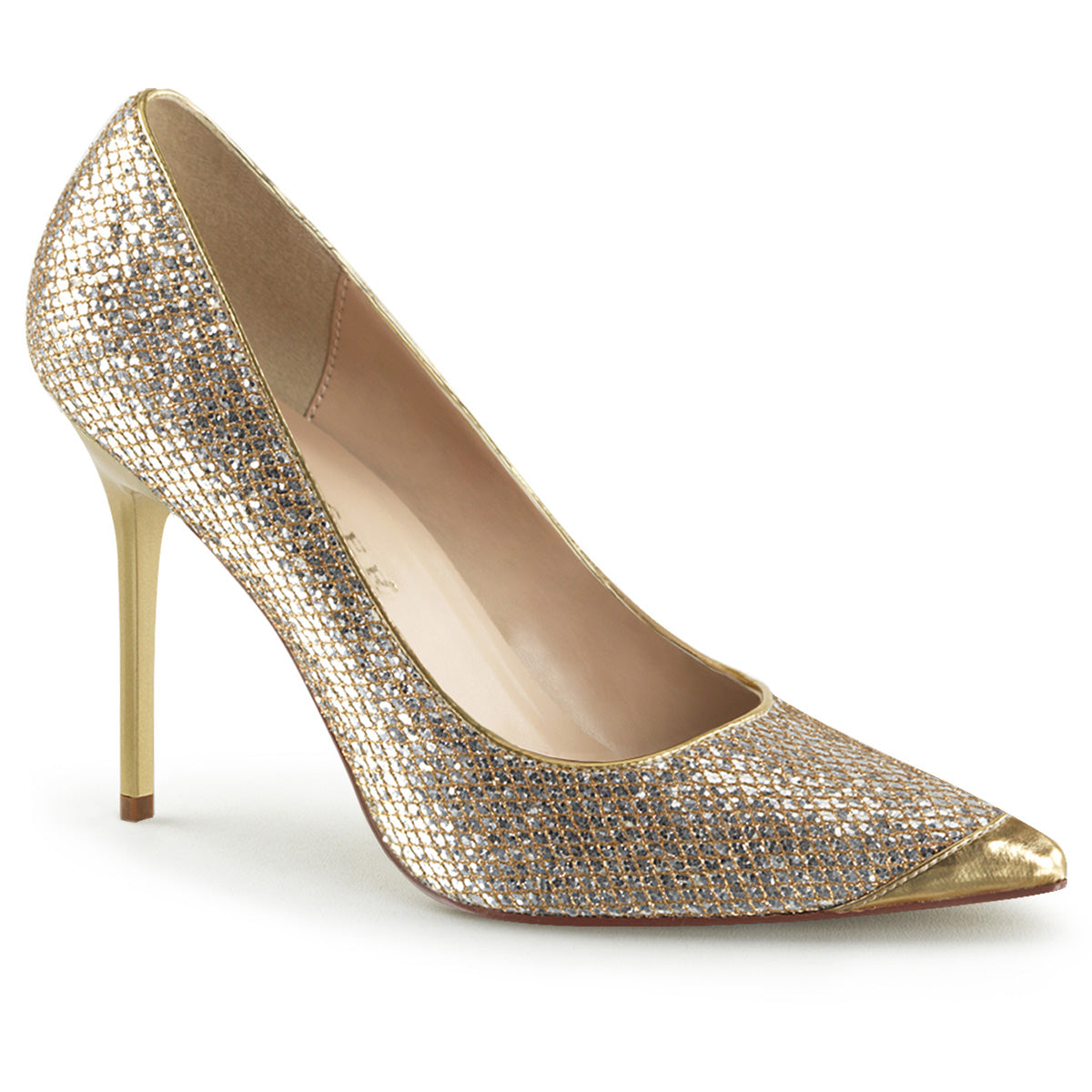 【PLEASER】CLASSIQUE-20 シングルソールシューズ Gold Glittery Lame Pu【取寄】