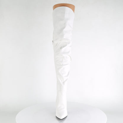 【PLEASER】CLASSIQUE-3011 シングルソールシューズ Wht Faux Leather【取寄】