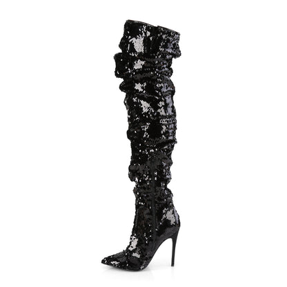 【PLEASER】COURTLY-3011 シングルソールシューズ Blk Sequins【取寄】