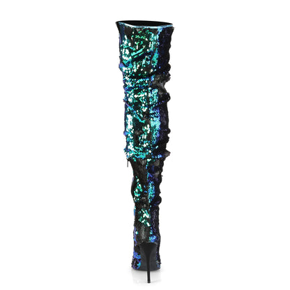 【PLEASER】COURTLY-3011 シングルソールシューズ Green Iridescent Sequins【取寄】