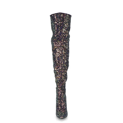【PLEASER】COURTLY-3015 シングルソールシューズ Blk Multi Glitter【取寄】