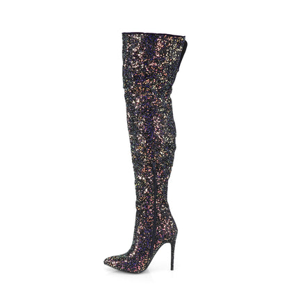 【PLEASER】COURTLY-3015 シングルソールシューズ Blk Multi Glitter【取寄】
