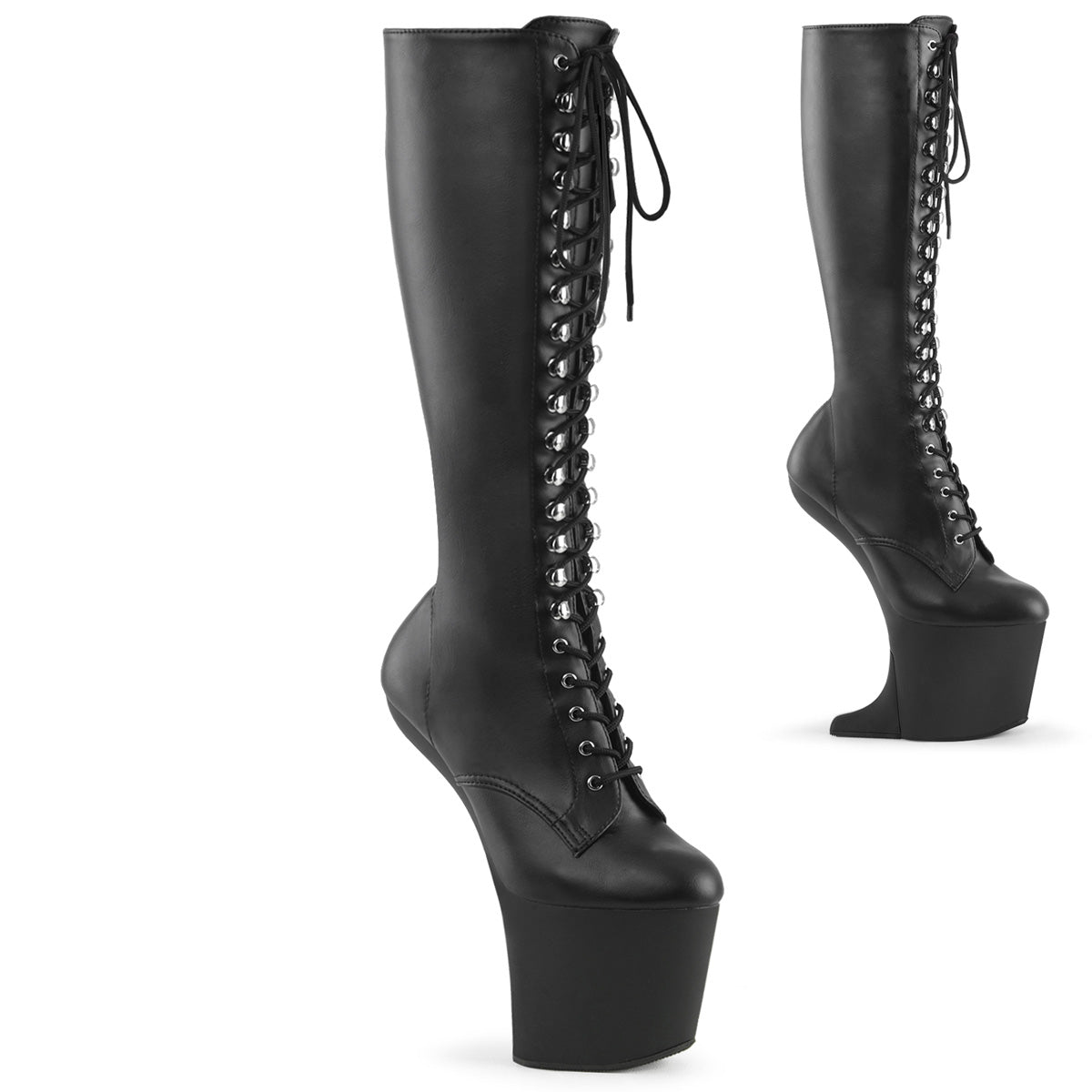 【PLEASER】CRAZE-2023 シューズ Blk Str. Faux Leather/Blk Matte【取寄】