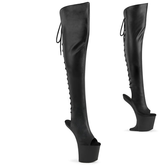 【PLEASER】CRAZE-3019 プラットフォームシューズ Blk Faux Leather/Blk Matte【取寄】