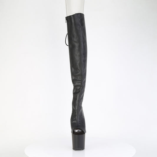 【PLEASER】CRAZE-3019 プラットフォームシューズ Blk Faux Leather/Blk Matte【取寄】