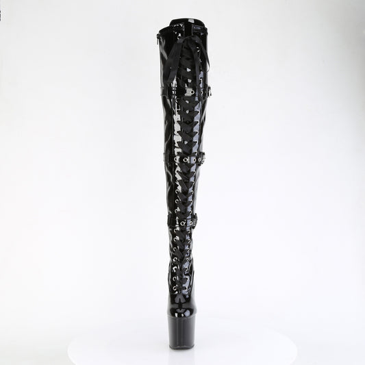 【PLEASER】CRAZE-3028 プラットフォームシューズ Blk Str. Pat/Blk【取寄】