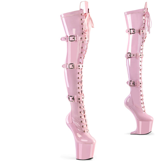 【PLEASER】CRAZE-3028 プラットフォームシューズ B. Pink Str. Pat/B. Pink【取寄】