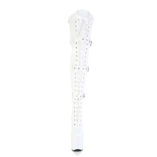 【PLEASER】CRAZE-3028 プラットフォームシューズ Wht Str. Pat/Wht【取寄】