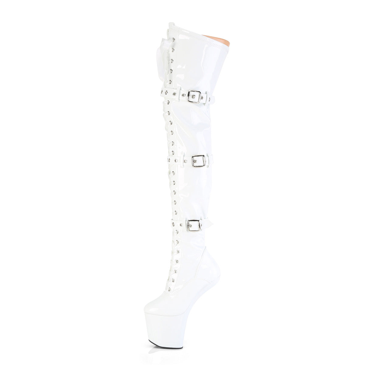 【PLEASER】CRAZE-3028 シューズ Wht Str. Pat/Wht【取寄】