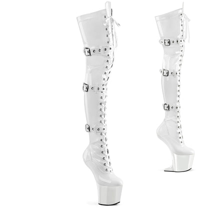 【PLEASER】CRAZE-3028 シューズ Wht Str. Pat/Wht【取寄】