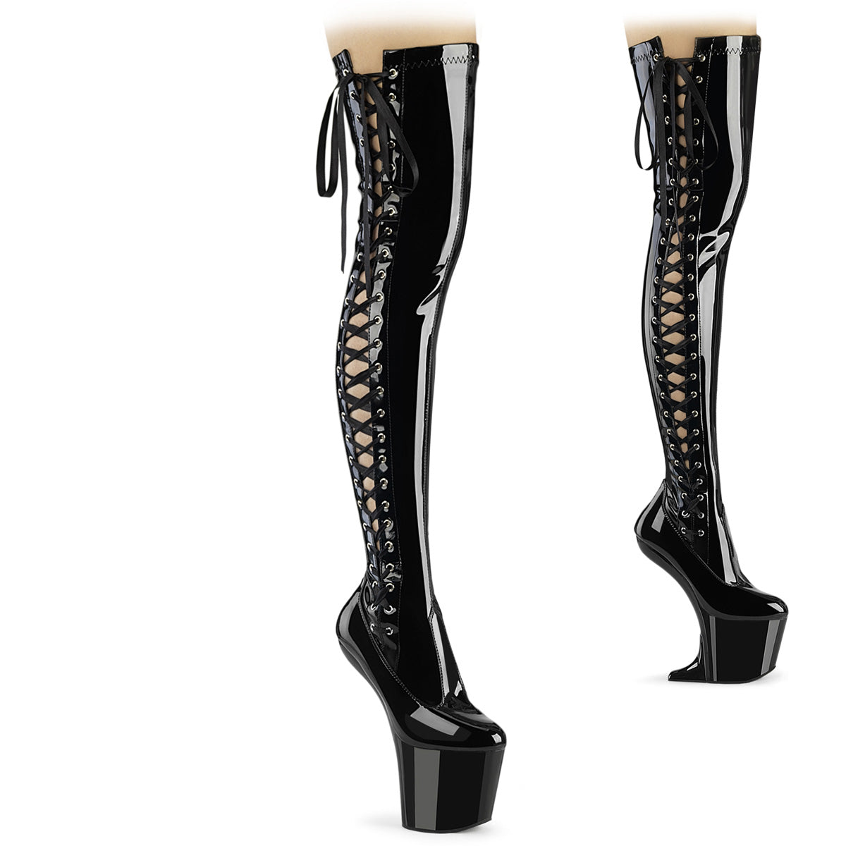 【PLEASER】CRAZE-3050 シューズ Blk Str. Pat/Blk【取寄】