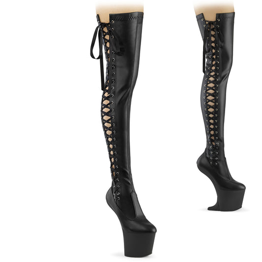 【PLEASER】CRAZE-3050 プラットフォームシューズ Blk Str. Faux Leather/Blk Matte【取寄】