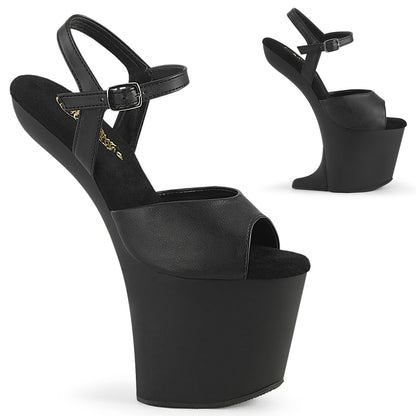 【PLEASER】CRAZE-809 シューズ Blk Faux Leather/Blk Matte【取寄】