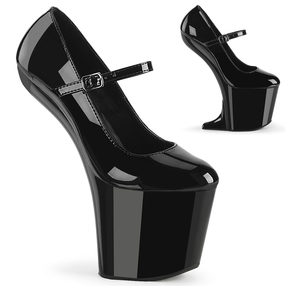 【PLEASER】CRAZE-880 シューズ Blk Pat/Blk【取寄】