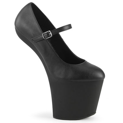 【PLEASER】CRAZE-880 プラットフォームシューズ Blk Faux Leather/Blk Matte【取寄】