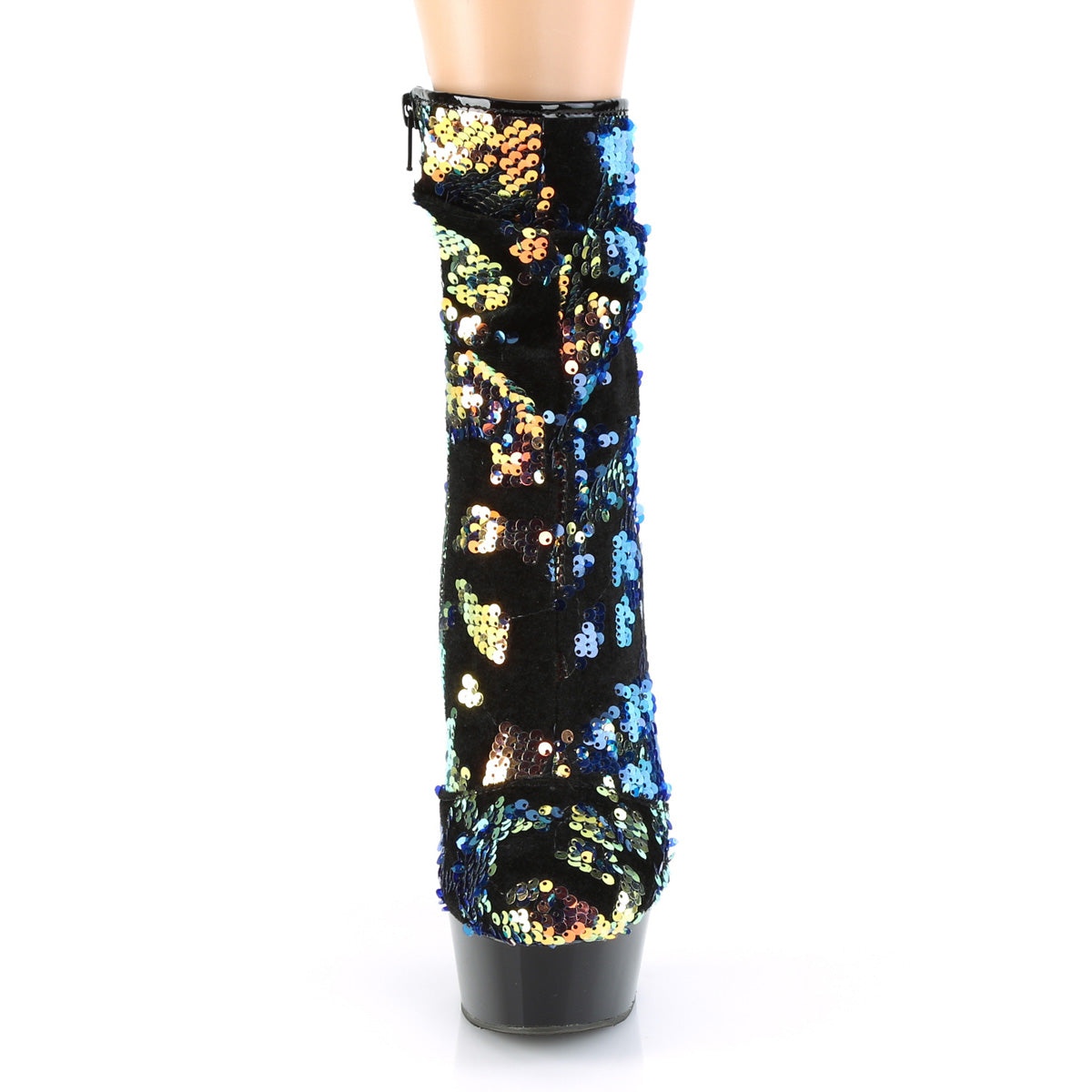 【PLEASER】DELIGHT-1004 シューズ Blue Iridescent Sequins/Blk【取寄】
