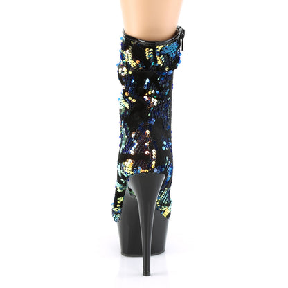 【PLEASER】DELIGHT-1004 シューズ Blue Iridescent Sequins/Blk【取寄】