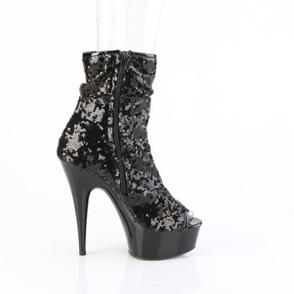 【PLEASER】DELIGHT-1008SQ シューズ Blk Sequins/Blk Matte【取寄】