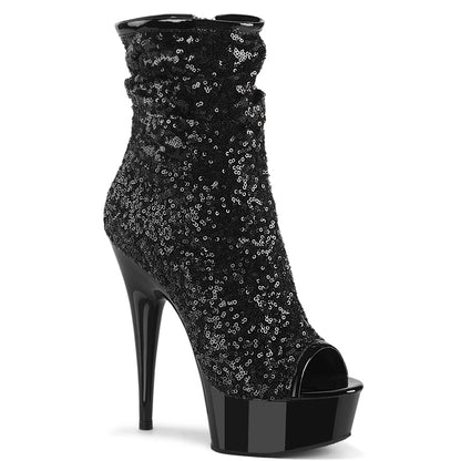 【PLEASER】DELIGHT-1008SQ シューズ Blk Sequins/Blk Matte【取寄】