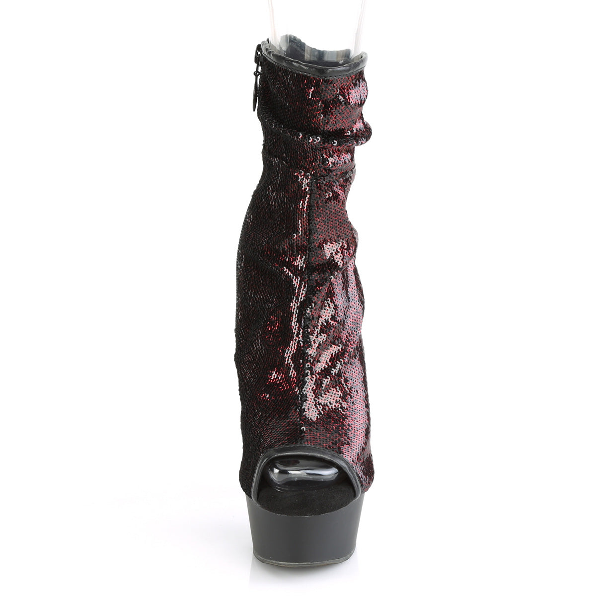 【PLEASER】DELIGHT-1008SQ シューズ Burgundy Sequins/Blk Matte【取寄】