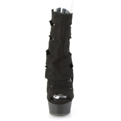 【PLEASER】DELIGHT-1014 シューズ Blk Faux Suede/Blk Matte【取寄】