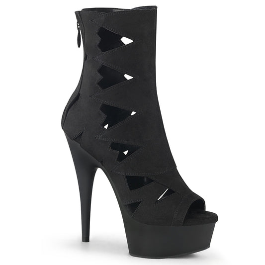 【PLEASER】DELIGHT-1014 プラットフォームシューズ Blk Faux Suede/Blk Matte【取寄】